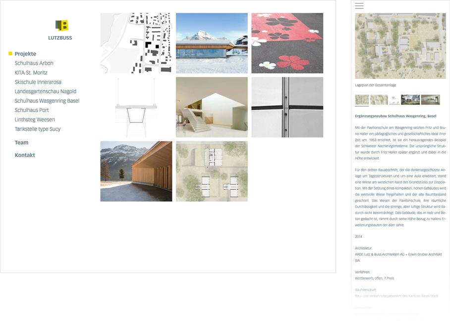 Web Design: LutzBuss Architekten.