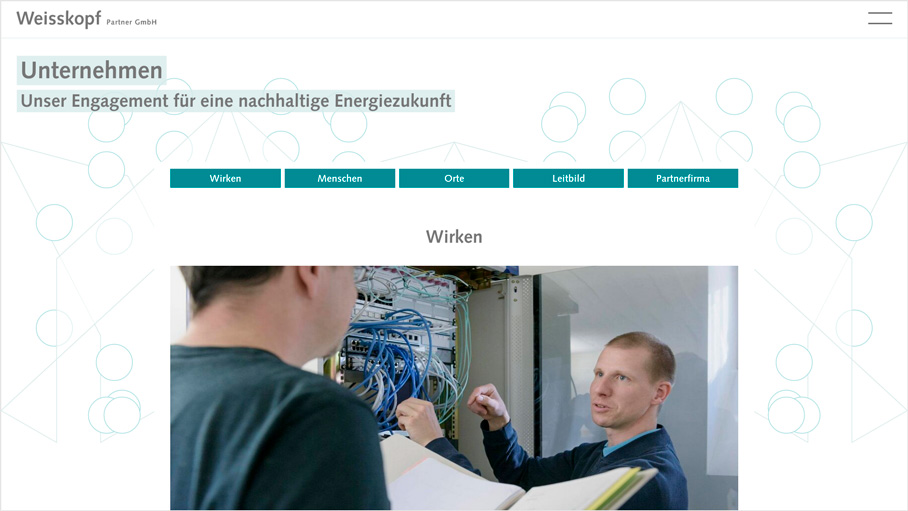 Weisskopf Partner GmbH: UX Design, Screen Design, Web Design, Greensock SVG-Animation.